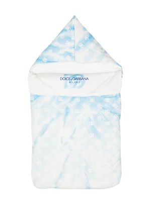 Dolce & Gabbana Kids logo-print zip-up sleep bag - Blue