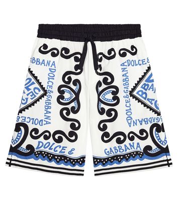 Dolce & Gabbana Kids Logo printed cotton Bermuda shorts