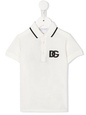 Dolce & Gabbana Kids logo short-sleeve polo shirt - White