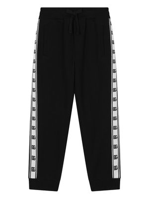 Dolce & Gabbana Kids logo-tape cotton track pants - Black