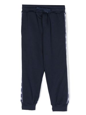 Dolce & Gabbana Kids logo-tape cotton track pants - Blue