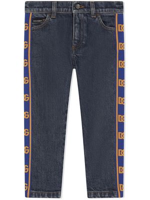 Dolce & Gabbana Kids logo-tape jeans - Blue