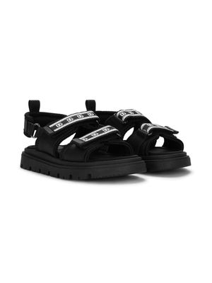 Dolce & Gabbana Kids logo-tape strappy sandals - Black