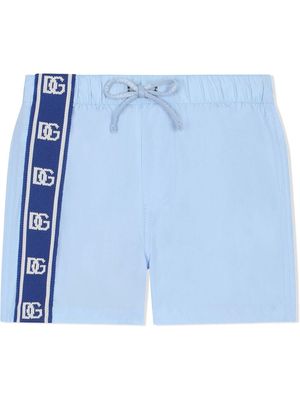 Dolce & Gabbana Kids logo-tape track shorts - Blue