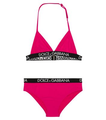 Dolce & Gabbana Kids Logo triangle bikini