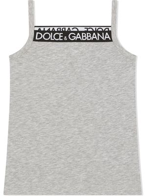 Dolce & Gabbana Kids logo-trim sleeveless vest - Grey