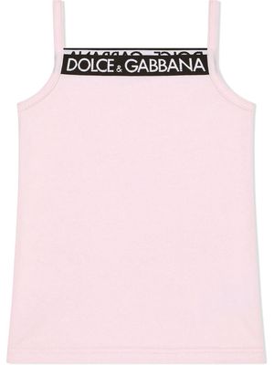 Dolce & Gabbana Kids logo-trim sleeveless vest - Pink