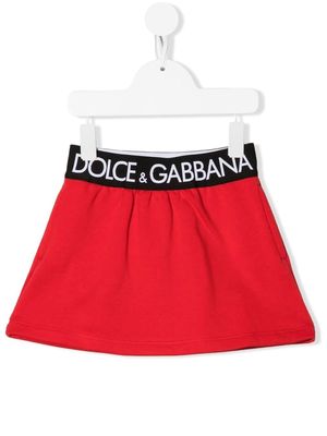 Dolce & Gabbana Kids logo-waistband flared skirt