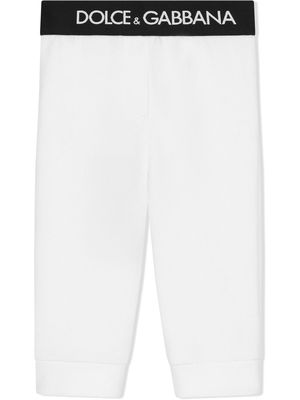 Dolce & Gabbana Kids logo-waistband leggings - White