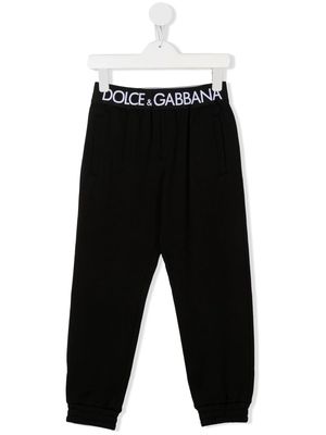 Dolce & Gabbana Kids logo-waistband track pants - Black