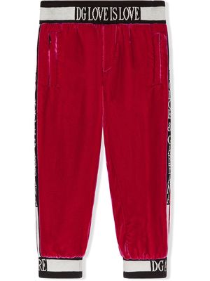 Dolce & Gabbana Kids logo-waistband track pants - Red