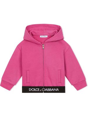 Dolce & Gabbana Kids logo zip-front sweatshirt - Pink