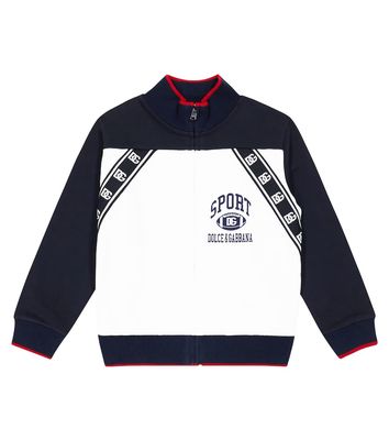 Dolce & Gabbana Kids Logo zipped cotton track jacket