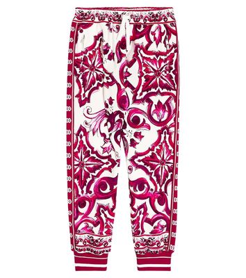 Dolce & Gabbana Kids Majolica printed cotton sweatpants