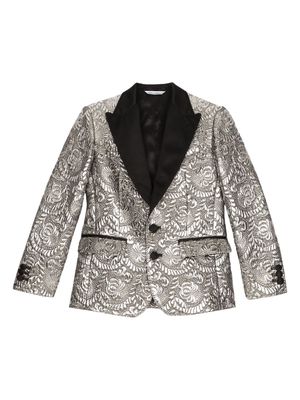Dolce & Gabbana Kids metallic jacquard blazer - Silver