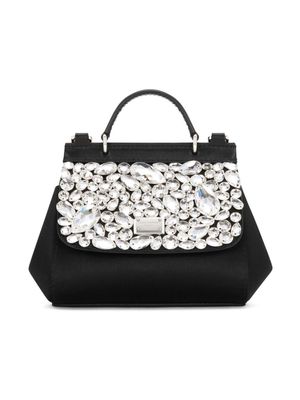 Dolce & Gabbana Kids mini Sicily crystal-embellished bag - Black