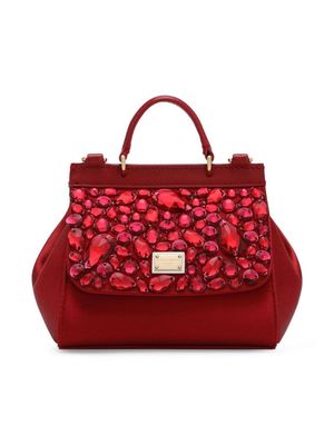 Dolce & Gabbana Kids mini Sicily leather handbag - Red