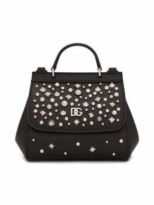 Dolce & Gabbana Kids mini Sicily studded top-handle bag - Black