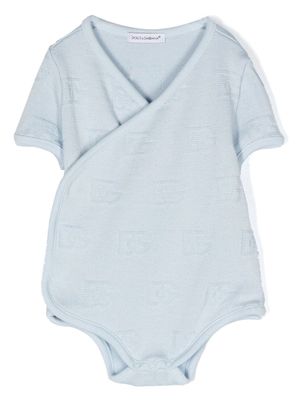 Dolce & Gabbana Kids monogram-pattern knit body - Blue