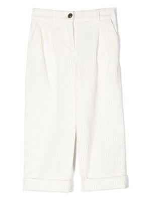 Dolce & Gabbana Kids patch-detail corduroy trousers - White