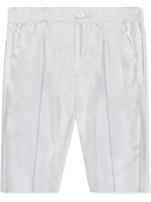 Dolce & Gabbana Kids piped-seam silk trousers - White
