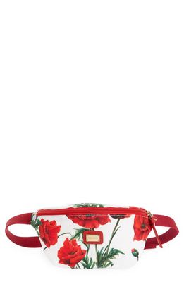 Dolce & Gabbana Kids' Poppy Print Nylon Belt Bag