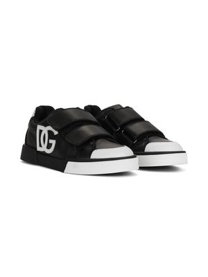Dolce & Gabbana Kids Portofino Light leather sneakers - Black