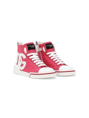 Dolce & Gabbana Kids Portofino Space high-top sneakers - Pink