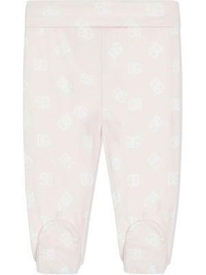 Dolce & Gabbana Kids ruffle-cuff logo trousers - Pink