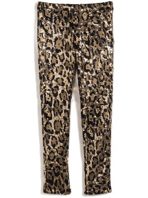 Dolce & Gabbana Kids sequin-embellished leopard-print leggings - Gold