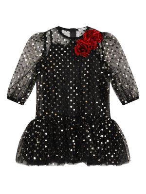 Dolce & Gabbana Kids sequin-embellished tulle dress - Black