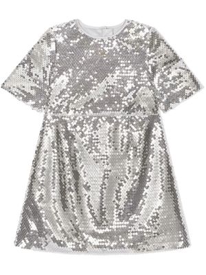 Dolce & Gabbana Kids Sequined midi dress - Silver