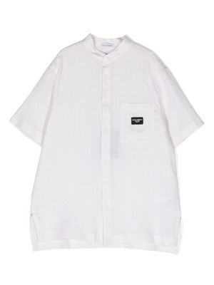 Dolce & Gabbana Kids short-sleeve linen shirt - Neutrals