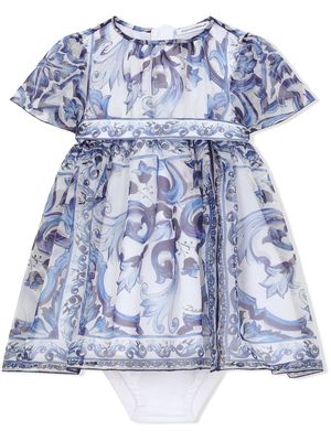 Dolce & Gabbana Kids short-sleeved midi dress - Blue