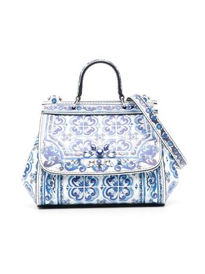 Dolce & Gabbana Kids Sicily tile-print crossbody bag - Blue
