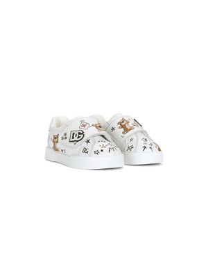 Dolce & Gabbana Kids side logo-patch low-top sneakers - White