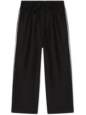 Dolce & Gabbana Kids side-stripe silk trousers - Black