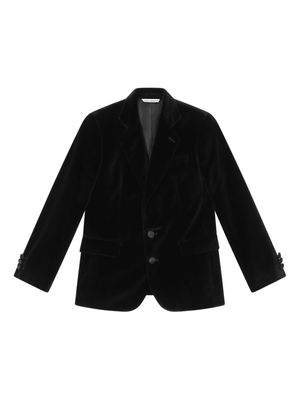 Dolce & Gabbana Kids single-breasted velvet blazer - Black