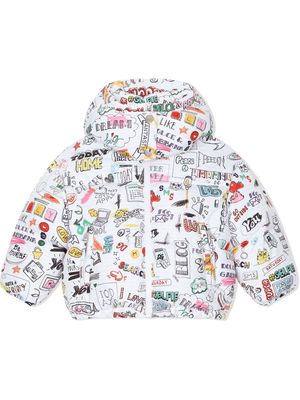 Dolce & Gabbana Kids Smemo-print down jacket - White