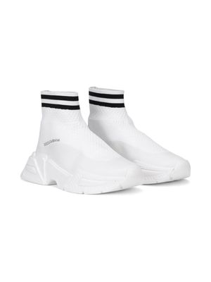 Dolce & Gabbana Kids sock-style ankle sneakers - White
