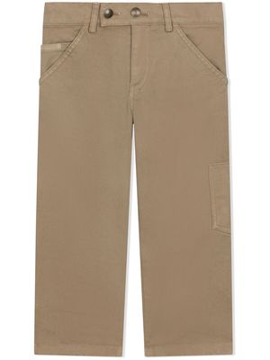 Dolce & Gabbana Kids stretch-cotton gabardine trousers - Neutrals
