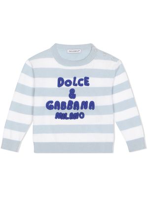 Dolce & Gabbana Kids striped cotton sweatshirt - Blue