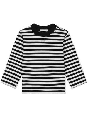 Dolce & Gabbana Kids striped jersey T-shirt - White