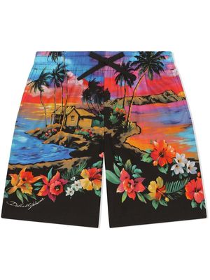 Dolce & Gabbana Kids sunset floral-print shorts - Multicolour