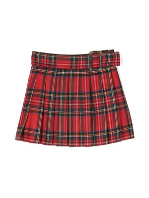 Dolce & Gabbana Kids tartan-check virgin-wool skirt - Red