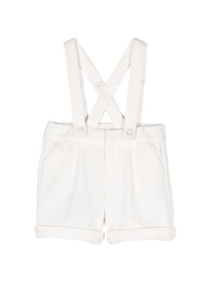 Dolce & Gabbana Kids textured detachable-strap dungaree shorts - White