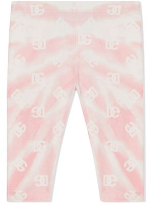 Dolce & Gabbana Kids tie-dye print cropped leggings - Pink