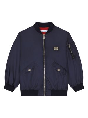 Dolce & Gabbana Kids Too Cool for School bomber jacket - Blue