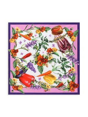 Dolce & Gabbana Kids vegetable print square scarf - Purple