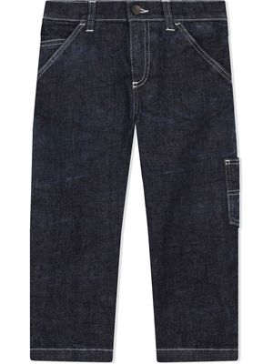Dolce & Gabbana Kids washed-denim worker jeans - Blue